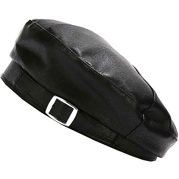 Women Buckle Spring Fall Winter Faux Leather Beret Classic  display picture 1