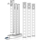 GOODEA 6 Pack Led Under Cabinet Lights Wireless with Charging Station, 7’’ Rechargeable Motion Sensor Light Indoor, Dimmable 