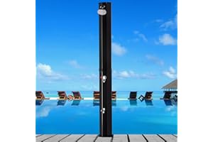 AMGYM Outdoor Solar Shower 16 Gallon Solar Heated Outdoor Shower with Rain Shower & Foot Shower for Outdoor Backyard Garden Pool Beach
