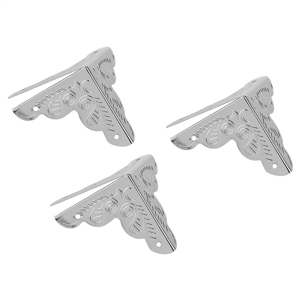 Tnfeeon Corner Decorative Protectors, 12pcs Box Corner Protector Decorative Corner Hadrware Wood Corner Guards(Silver)