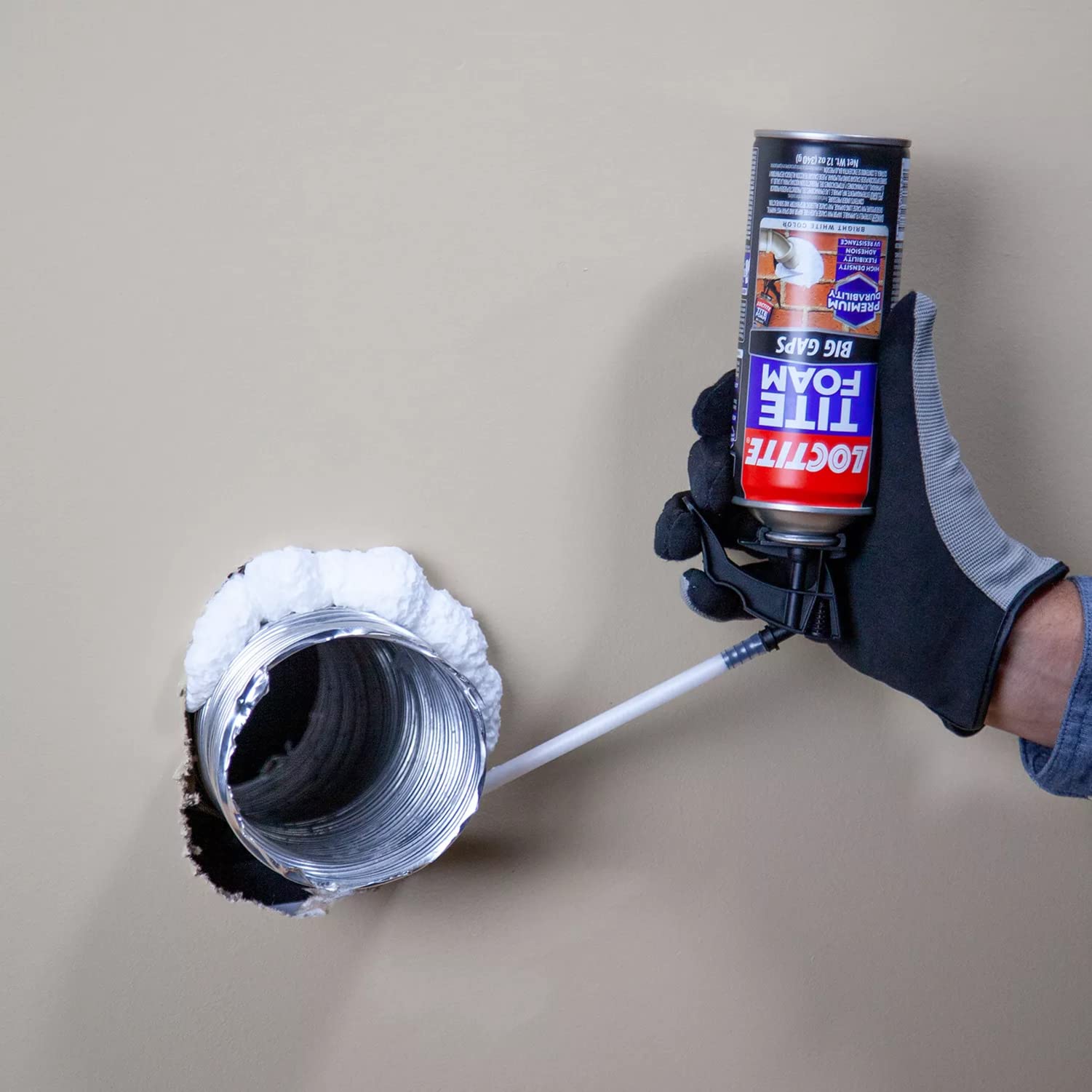 Loctite Tite Foam Big Gaps Spray Foam Sealant, 12 fl oz Can, 1 Pack - Polyurethane Expanding Insulation