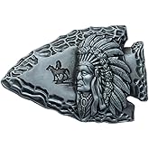 Fachoice Indian Chief Arrowhead Belt Buckle for Men Native American Indian Chief Belt Buckle, Tribal Indian Chief Warrior Belt Buckle Men’s Indian Chief Horse Western Cowboy Belt Buckle Jewelry