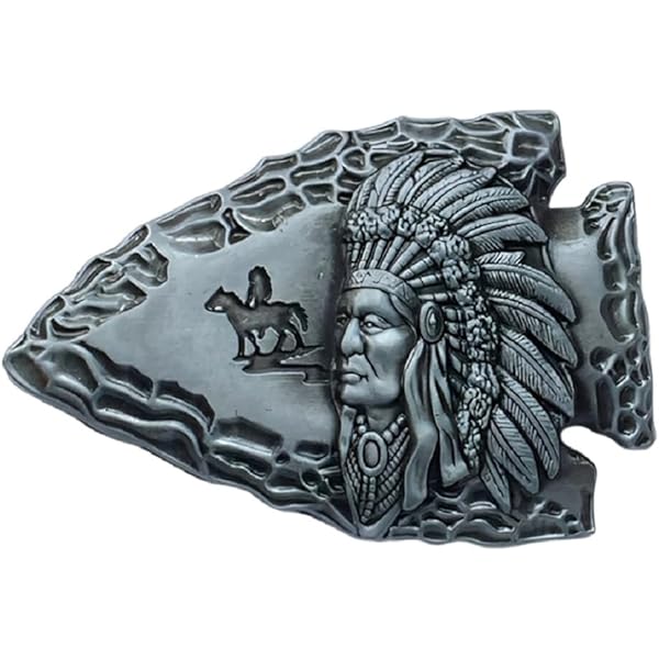Amazon.com: MASOP Native American Indian Warrior Chief Belt Buckle