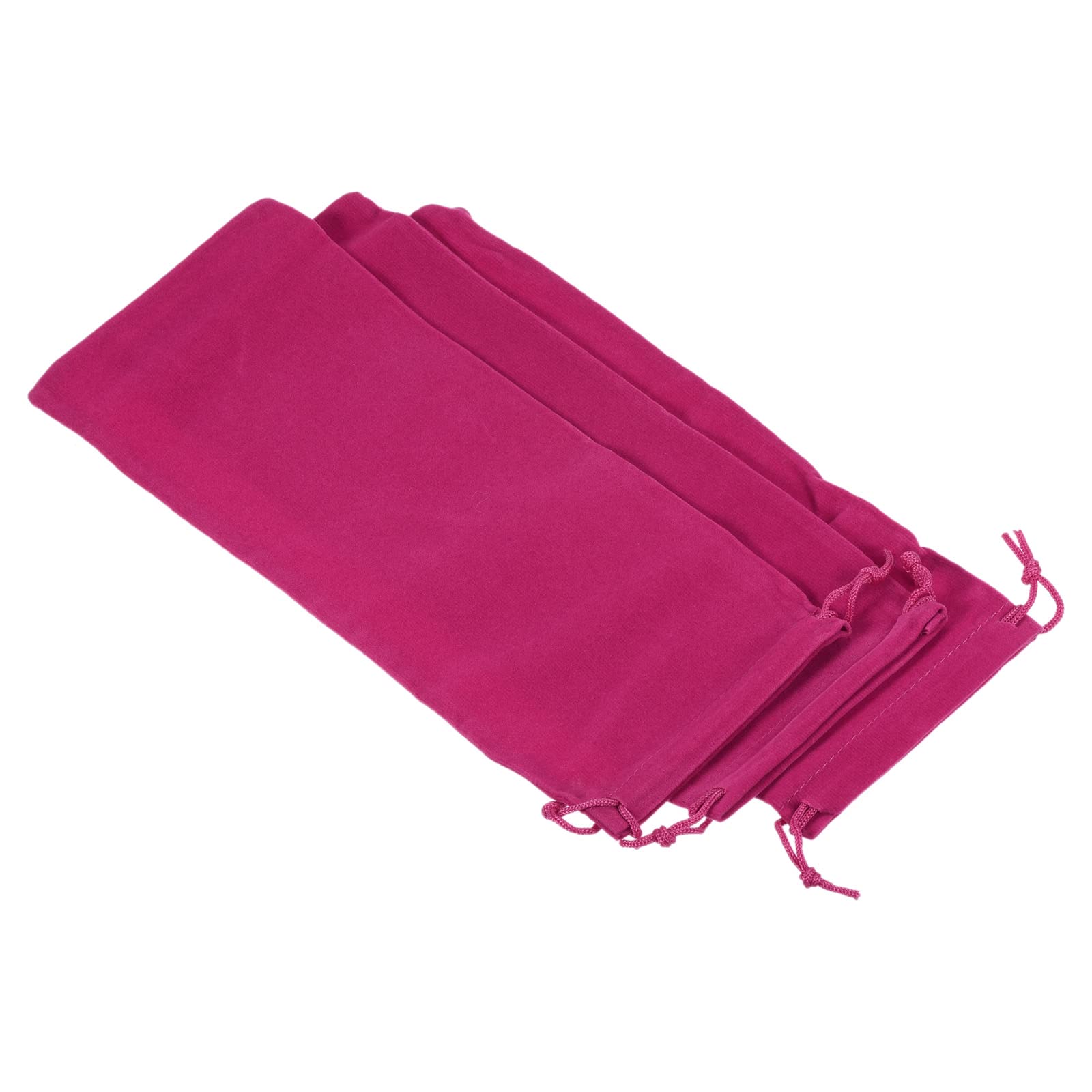 PATIKIL 25x10cm Microfiber Pouch, 3Pcs Soft Storage Drawstring Gift Bag for Glasses Wedding, Rose Red