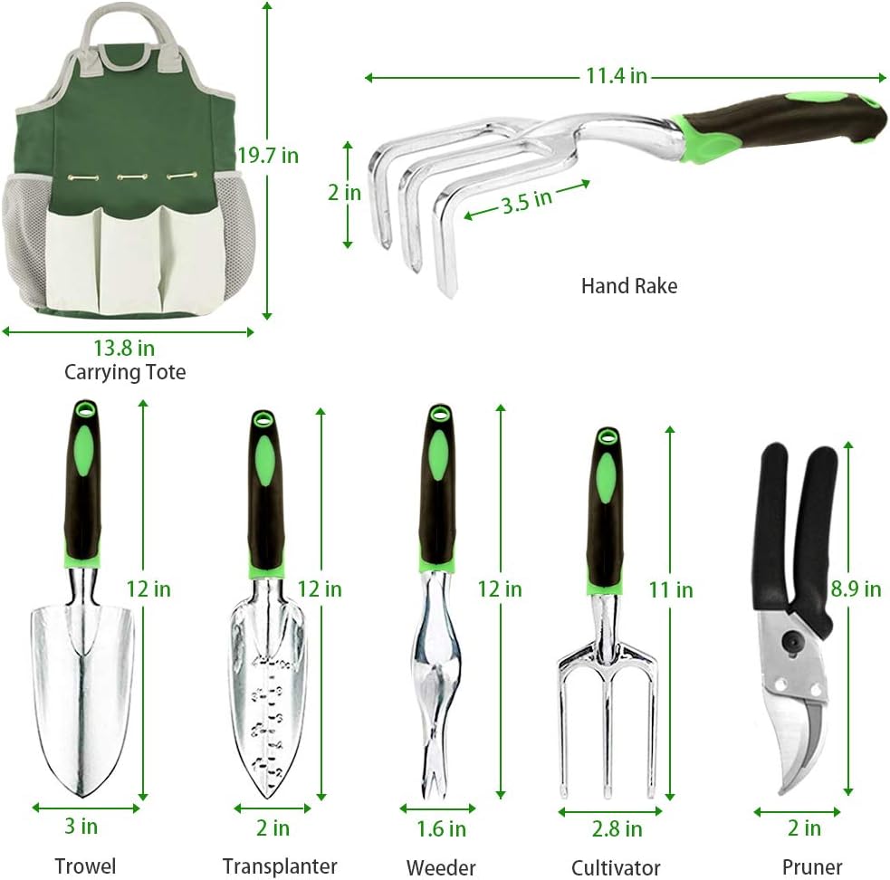 AOKIWO 51 PCS Garden Tools Set Succulent Tools Set Heavy Duty Aluminum Manual Garden kit Outdoor Gardening Gifts Tools for Men Women : Garden & Outdoor