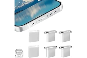 VIWIEU 4 Pack Designed for iPhone 15 Pro Max Plus USB C Anti Dust Plugs Charging Port Covers with 2 Plug Holders, Full Protection Caps Wireless Charging Friendly Phone Accessories(Silver)