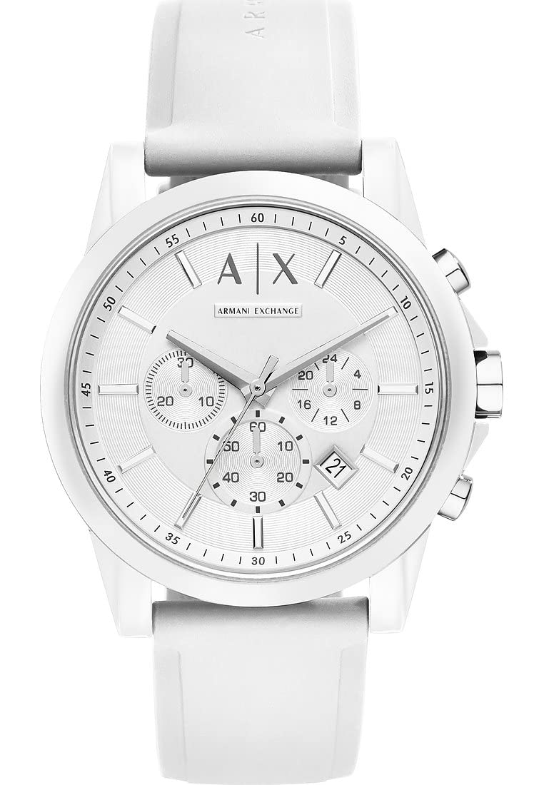 Armani Exchange Unisex Chronograph Quartz Watch with Silicone Strap AX1325