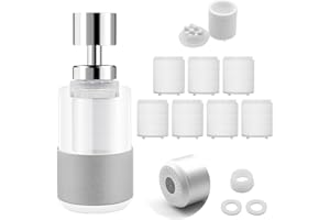 LENPESTIA Longlasting Sink Faucet Water Filter Water Filter for Sink Faucet 360 ° Rotating Dual Function Sprayer Modes Faucet for Home Bathroom and Kitchen Faucet Extender (8pcs Extra Filter)
