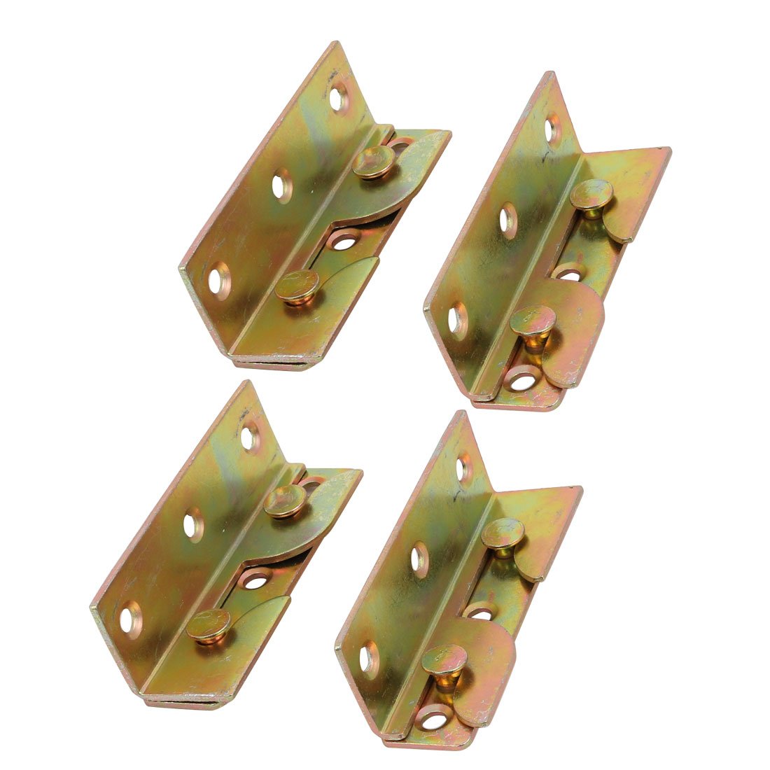 sourcingmap 79mmx25mmx23mm Screw Fixed Bed Hinge Rail Brackets Connecting Fittings 4 Sets
