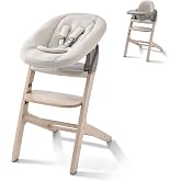 Graco Close2Baby 3-in-1 Highchair with Newborn Seat &amp; Youth Stool | Adjustable Backrest &amp; 3-Position Footrest, Wood Legs, Easy-Clean Harness, Dishwasher-Safe Tray, Versatile Comfort