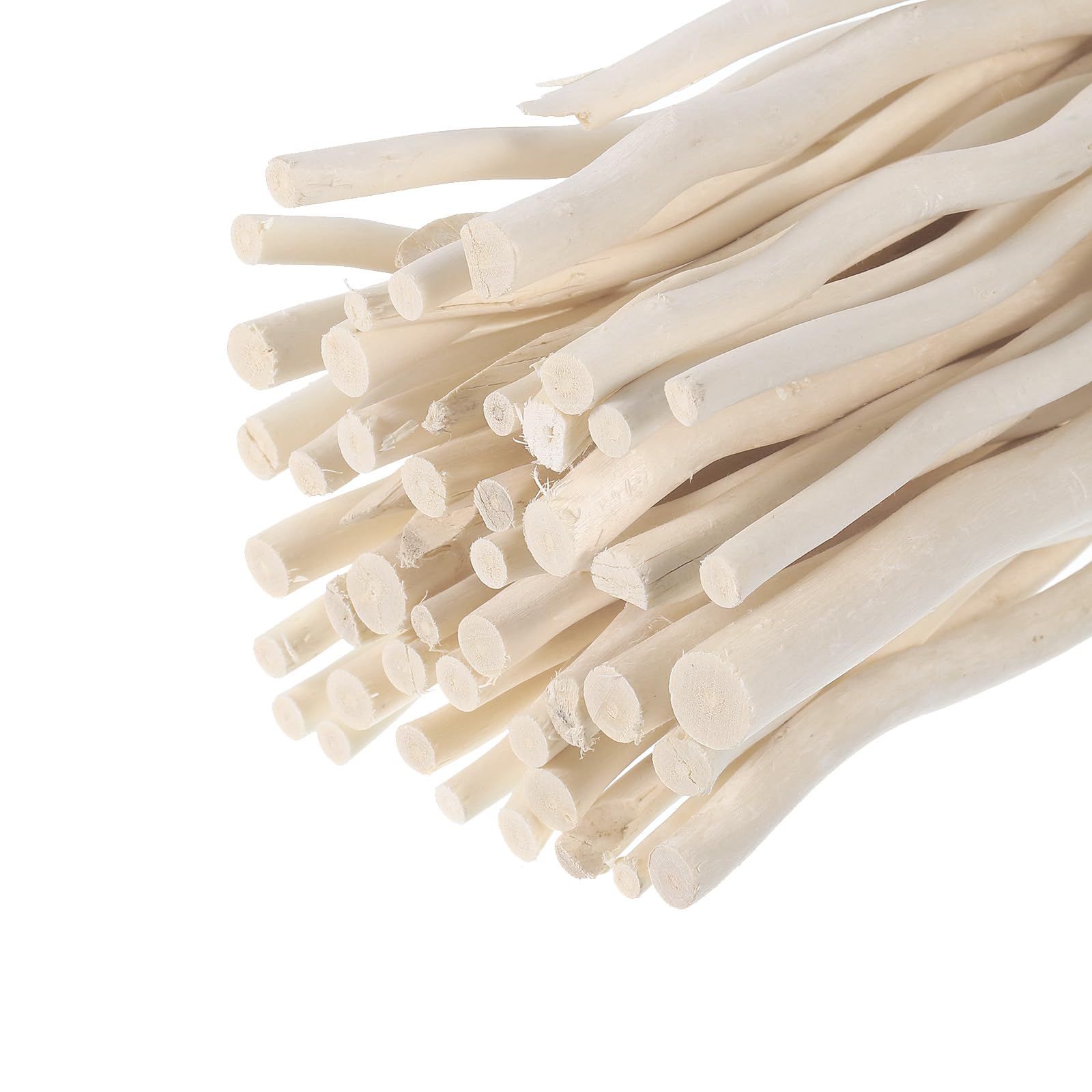 uxcell Wood Sticks, 20cm(8") Wooden Stick Craft Twigs 0.2" to 0.5" Dia White Wood Log Stick for Fairy House, Garden, Christmas Ornament, Craft Project 50 Pcs