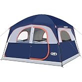 UNP 6 Person Tents for Camping Waterproof Family Cabin Tent with Rainfly | Easy Setup Windproof Double Layer Camping Tent with 1 Mesh Door &amp; 5 Large Mesh Windows 10'X9'X78in(H)