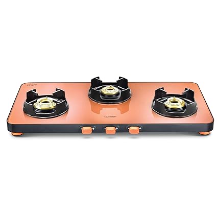 Buy Prestige Edge Schott Glass 3 Burner Gas Stove Pastel Online