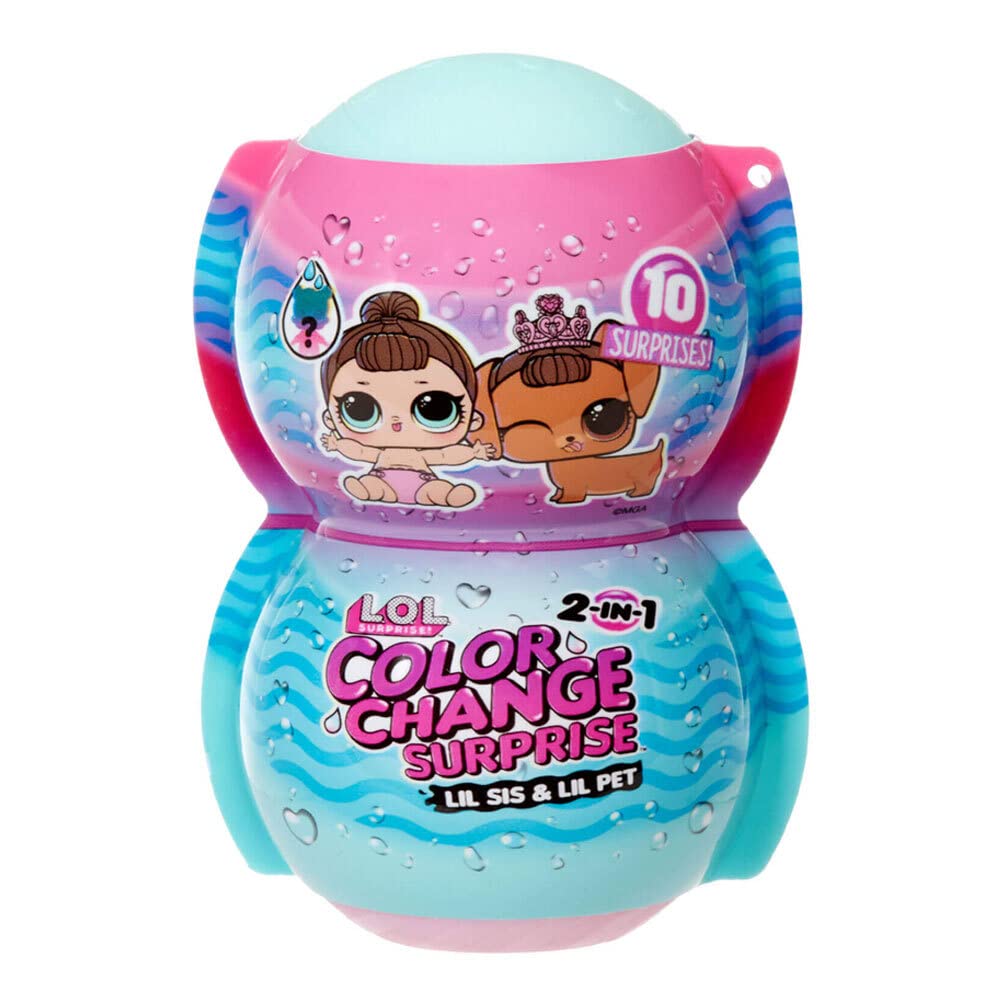 2-in-1 LOL Surprise Me & My Lil Sis + Lil Pet Colour Change Doll Set - ASSORTMENT - Two Dolls with 15 Surprises Including Fashions, Accessories, & Coulour Change - Collectable - Gift for Kids Ages 4+