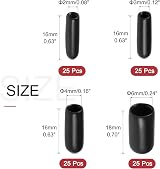 Sourcing Map 100 pcs Round Rubber End Caps 2/3/4/6 mm Black Vinyl Tubing Covers view 2