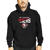 Team Fan Apparel Adult NFL Diagonal Fade Fleece Hooded Sweatshirt - Unisex Tagless - Officially Licensed Football Pullover