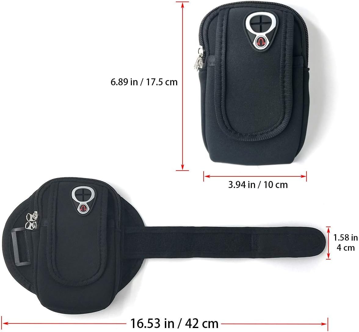 Running Armband for iphone 7, 8, X, XS,XR,Samsung S7, S8, S9, Plus, Note 8, Oneplus 5t, Pixel 2, Huawei P20 Pro(Up to 6" ) phone armband,running bag,arm band,phone running, Armband Bag (Black) - Image 3