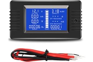 AUTENS DC Multifunction Battery Monitor with Meter LCD Display, 0-200V 0-10A Voltage Current Power Energy Impedance Resistanc