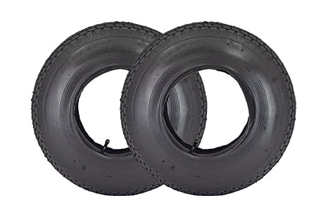 2 x HSM Schubkarren Schlauch mit Mantel 4.80/4.00-8 Schubkarrenrad Ersatz-Rad für Schubkarre Reifen Luftrad