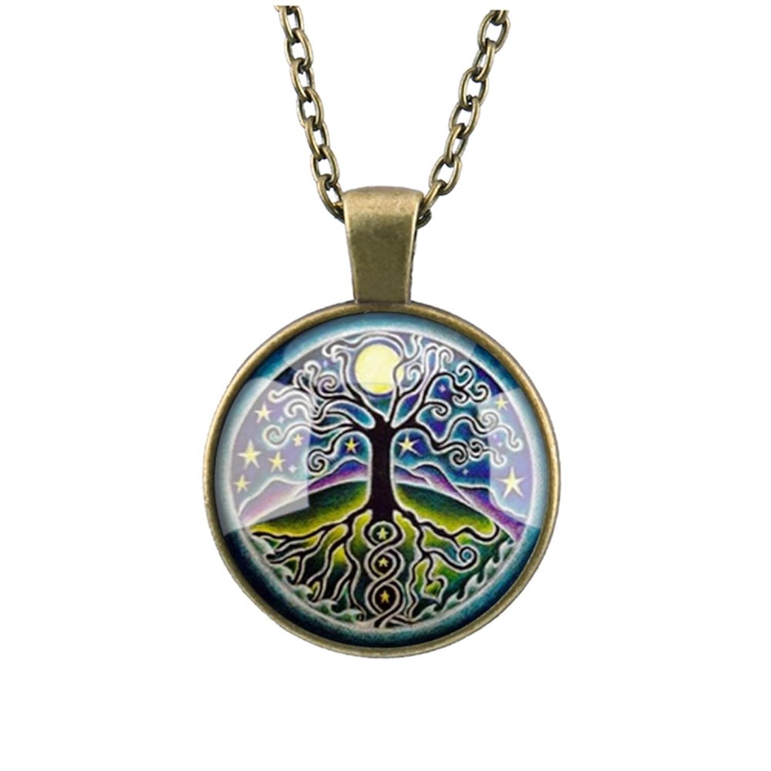 Suxnos Collar del árbol de la Vida Colgante de la vendimia para