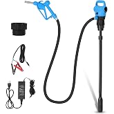 PAMBER Electric Drum Pump with 120V AC/12V DC Power, 33.5''-49'' Telescopic Suction Tube Drum Barrel Pump with Swivel Nut Nozzle, 5 Gallons/mins Max Flow Rate, for DEF, Diesel, Water, etc.
