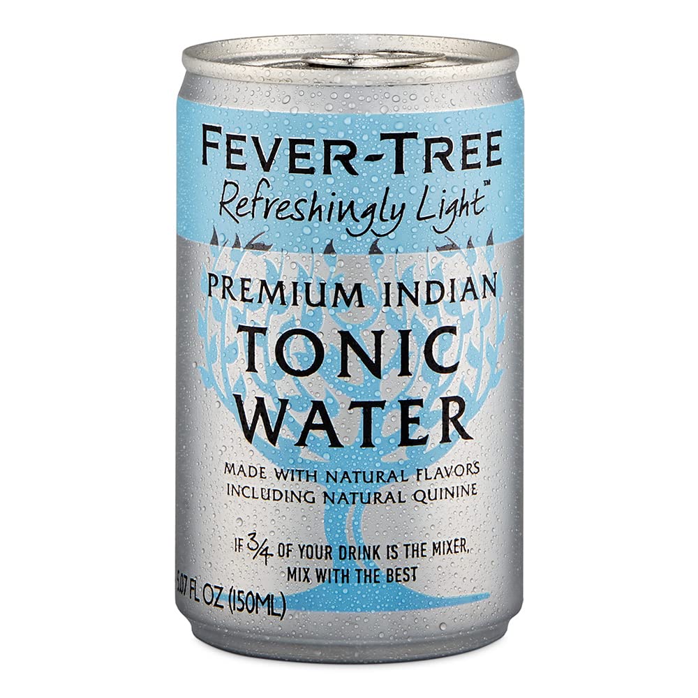 FeverTree Light Tonic Water Cans, 5.07 Fl Oz (Pack of 24), Lower in