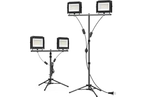 SOHIDAS 20000 Lumen Work Lights with Stand, Dual Head LED Work Light Waterproof Led Work Light 200W Led Work lights portable work light construction lights