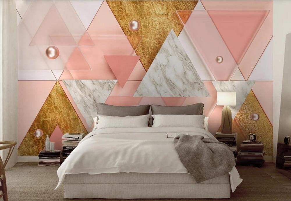 Murals Wallpaper 3D Luxury Pink Triangle Modern Geometry Wallpapers Hd Photo Wall Mural Modern Decor Custom Wallpaper-150cmX105cm