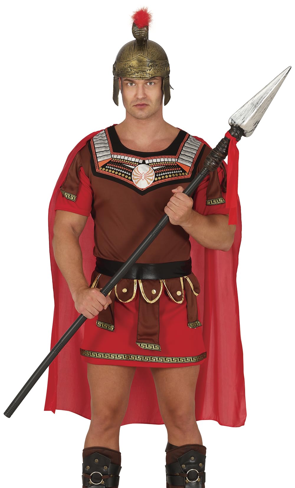 FIESTAS GUIRCA | Detachable Spear 5 Pieces (59 in) - Toy Weapon for Roman, Greek and Medieval Fancy Dress - Party and Carnival Accessory - Suitable for All Users - Brown Silver