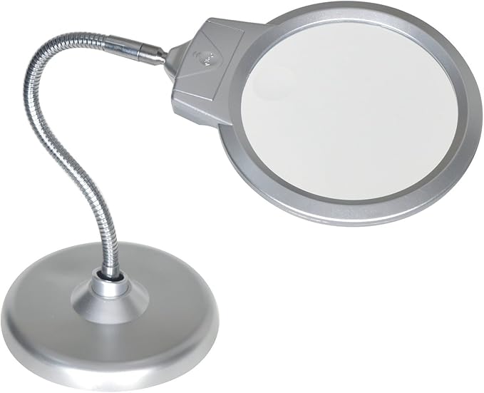 YOCTOSUN Large Magnifying Glass Stand, 2X 5X Desktop Magnifier with 2