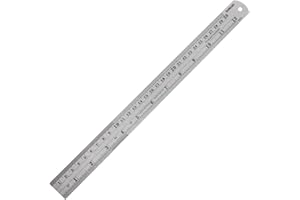 SAMLOO Stainless Steel 12 Inch Ruler Kit with Conversion Table and Metric Straight Edge