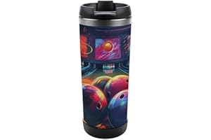 Rkklvbns Leak Proof Insulated Bowling Balls Travel Tumbler, Stainless Steel Coffee Mug with Lid for Holiday Gift, Reusable Wa