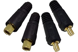 RIVERWELD TIG Welding Cable Panel Connector Plug & Socket Set DKJ35-50 & EDKL35-50 315Amp with Black Colour Dinse-Style Quick