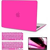 B BELK Compatible with MacBook Air 13 inch Case 2022 2021 2020 2019 2018 Release A2337 M1 A2179 A1932, Matte Plastic Hard Shell Case for MacBook Air 13.3 inch+Keyboard Cover+Screen Protector,Hot Pink