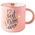 VILIGHT Moms Mug Gifts from Daughter and Son - Best Mom Ever - Pink Marble Ceramic Coffee Cup 11oz