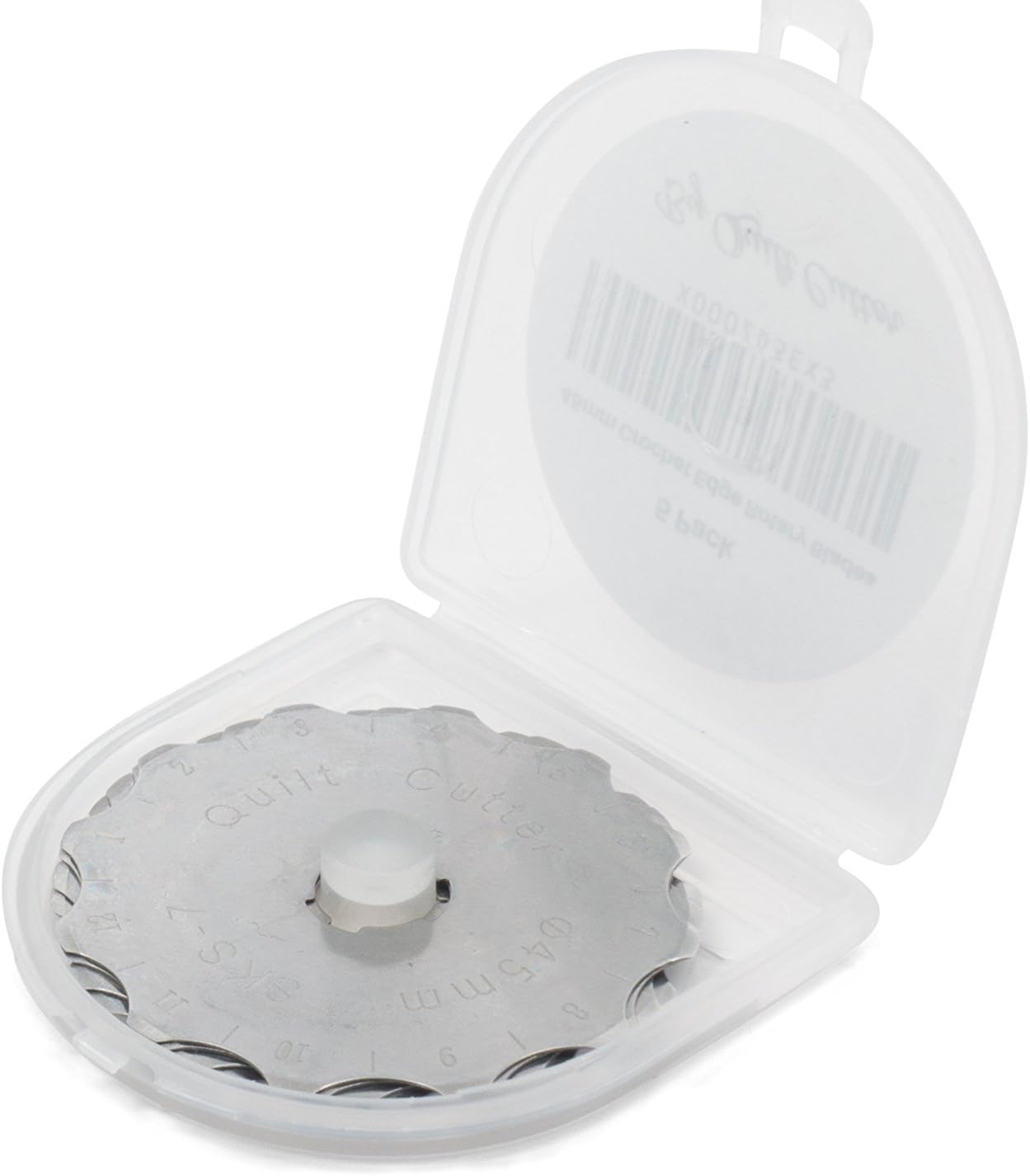 5 Pack 45 mm Rotary Crochet Edge Skip Blades Comes with Storage Case Fits Olfa Fiskars Cutters-