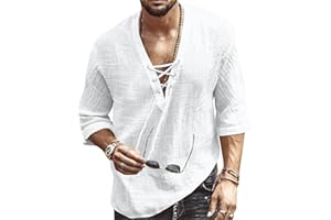 RELA BOTA Men's Fashion Shirt Short Sleeve Beach V-Neck Drawstring Printing Yoga African Summer Top