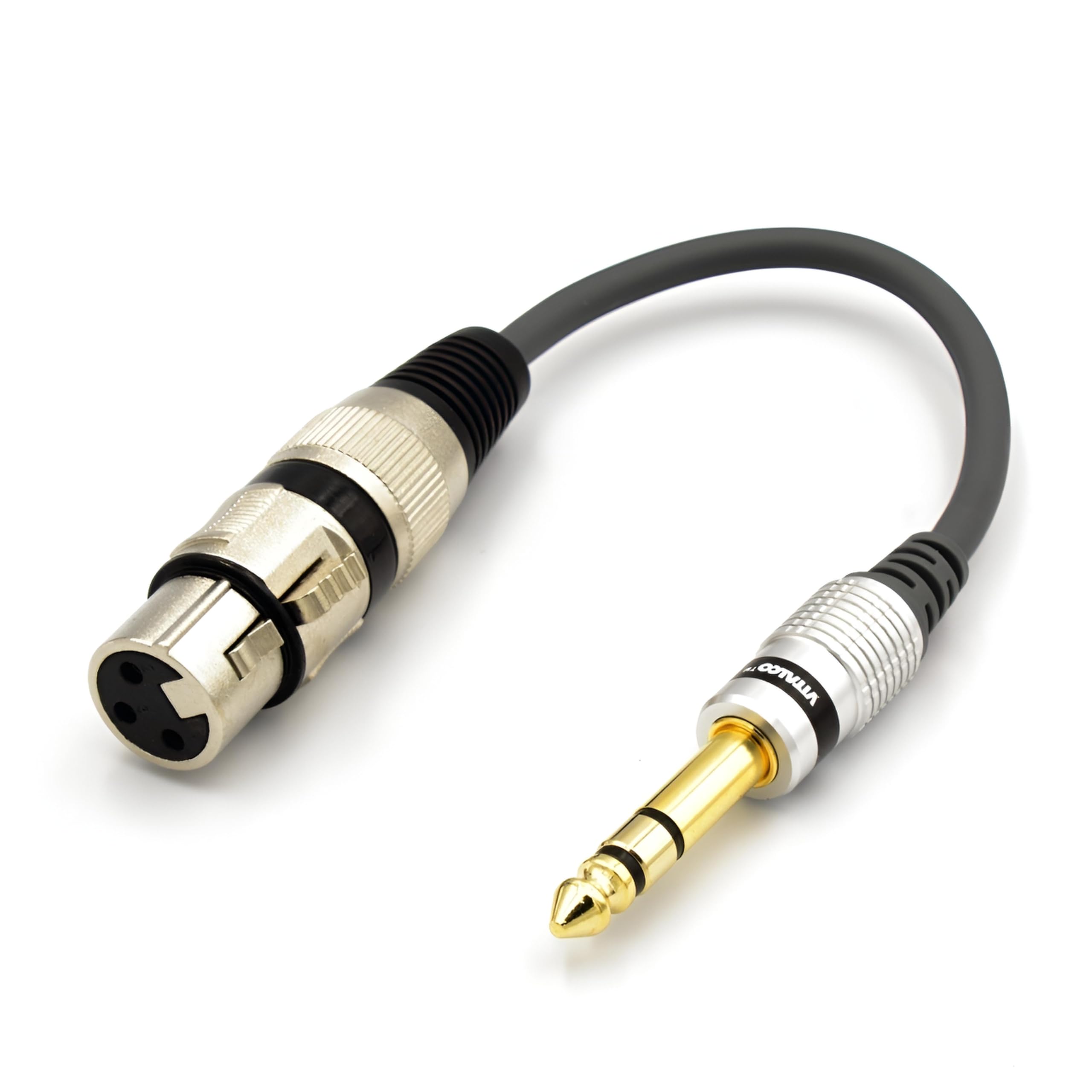 VITALCO XLR Female to 6.35 Jack Stereo Male Adapter 1/4 Jack TRS to 3 Pin Microphone Audio Cable