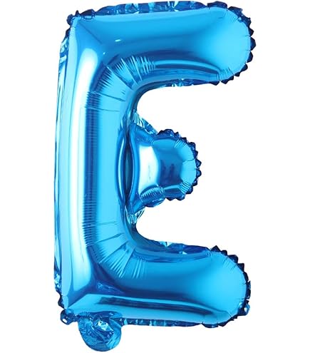 16 Inch Blue Letter & Number Foil Balloons - Single Alphabet Mylar Balloons For Wedding & Birthday Decor