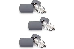 HIGHLIKE Hard Cases Folding Reading Glasses, Pocket Wallet Purse Compact Spring Hinge Readers, Transparent Clear Lens