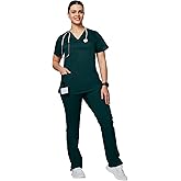 uniformsworld Alyssa Scrubs Set for Women — Classic fit Top & Straight Pants, Elastic Waistband, 7 Pockets, Anti-Wrinkle