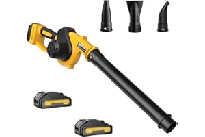 PILENTO Leaf Blower Cordless with 2 Batteries and Fast Charger, 210 MPH Battery Powered Blower with 3 Nozzles, 3 Speed Modes, Lightweight & Small Electric Leaf Blowers for Lawn Care, House, Leaves, Dust, Snow