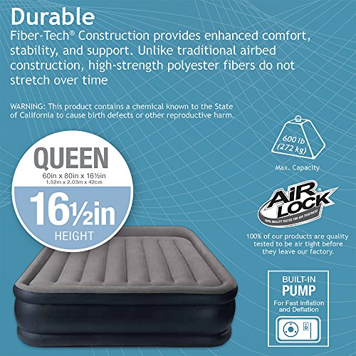 Intex DuraBeam Standard Series Deluxe Pillow Rest Raised Airbed with