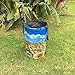 WAHSAN 32 Gallons Garden Bag-Reusable Pop-up Lawn Leaf Yard Waste Bag Sun Flower Print Canvas Container- 17.7