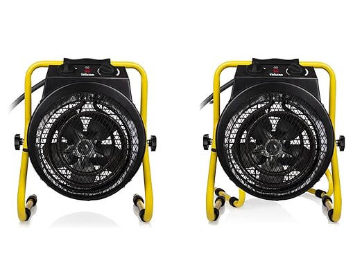 Tristar Baustellenheizungsset/Elektroheizgebläse 3000W mit Ventilatorfunktion, IPX4