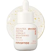 innisfree Green Tea Enzyme Vitamin C Brightening Serum for Dark Spot Fading, Korean Face Serum for Glow