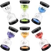 Sand Timer, Sand Timers Colorful 1/3/5/10/15/30 Minutes Sandglass Timer with Protective Cover for Classroom Home Office Cooki