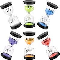 Sand Timer, Hourglass Sand Timers Colorful 1/3/5/10/15/30 Minutes Sandglass Timer with Protective Cover for Classroom Home Of