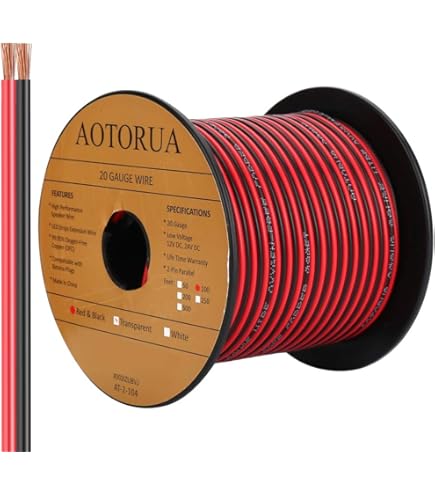 AOTORUA 100FT 22AWG Electrical Wire, 22/2 Gauge Oxygen Free Copper