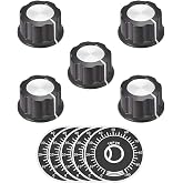 uxcell Plastic Potentiometer Rotary Knob 6mm Insert Shaft with 40mm 0-100 Dial Face Plate 5pcs